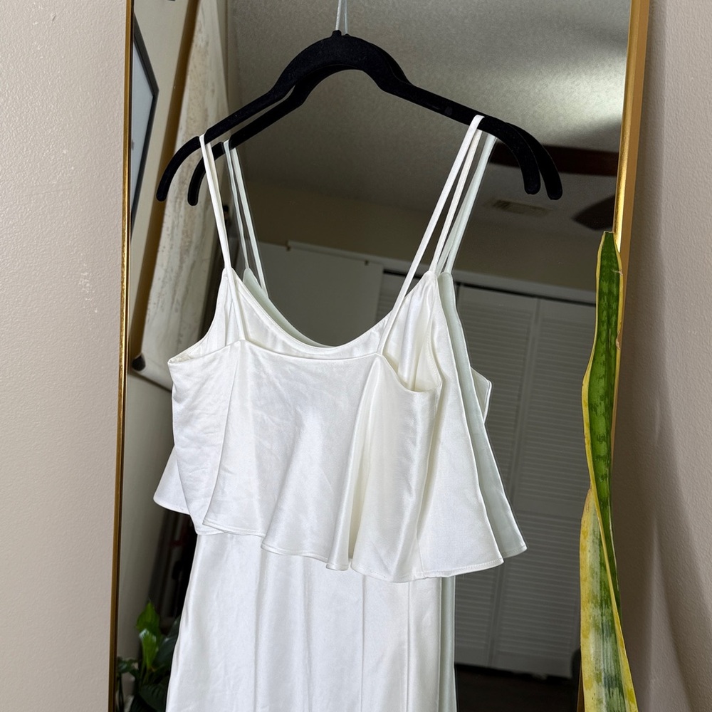 NADINE MERABI Ivory Silk Midi Dress - Picture 8 of 9